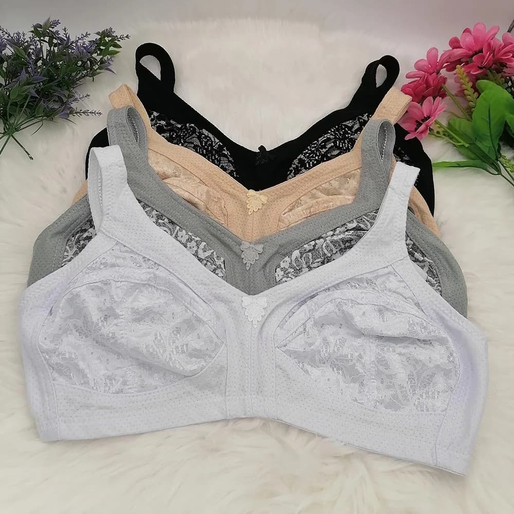 Women's Bra Large Cup C D E F G Lace Embroidery thin Push up Bras Wireless Sexy Lingerie Underwear Bras Top plus size 90-125 C29
