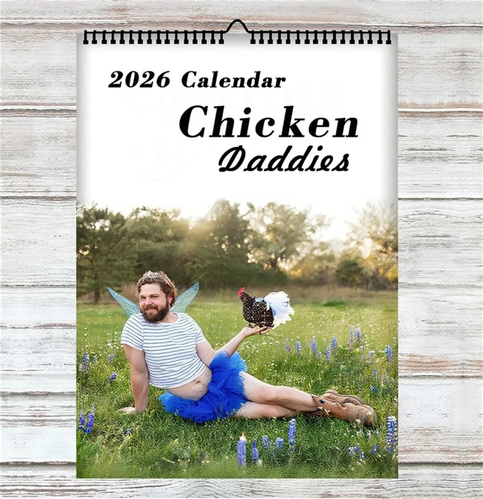 2026 Funny Chicken Daddy Wall Calendar A4 Size Creative Humor Design For Home Office Decor Gift White Card Paper OPP Packaging