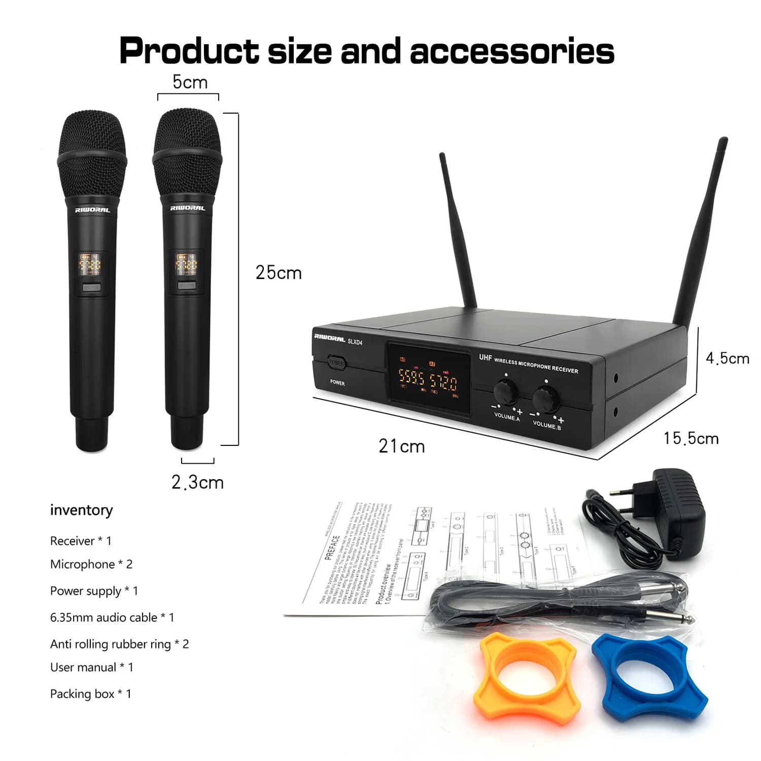2026 SLXD4 Best 2 Channel Microphone Wireless High Quality UHF Microphone Wireless Professional Studio Recording
