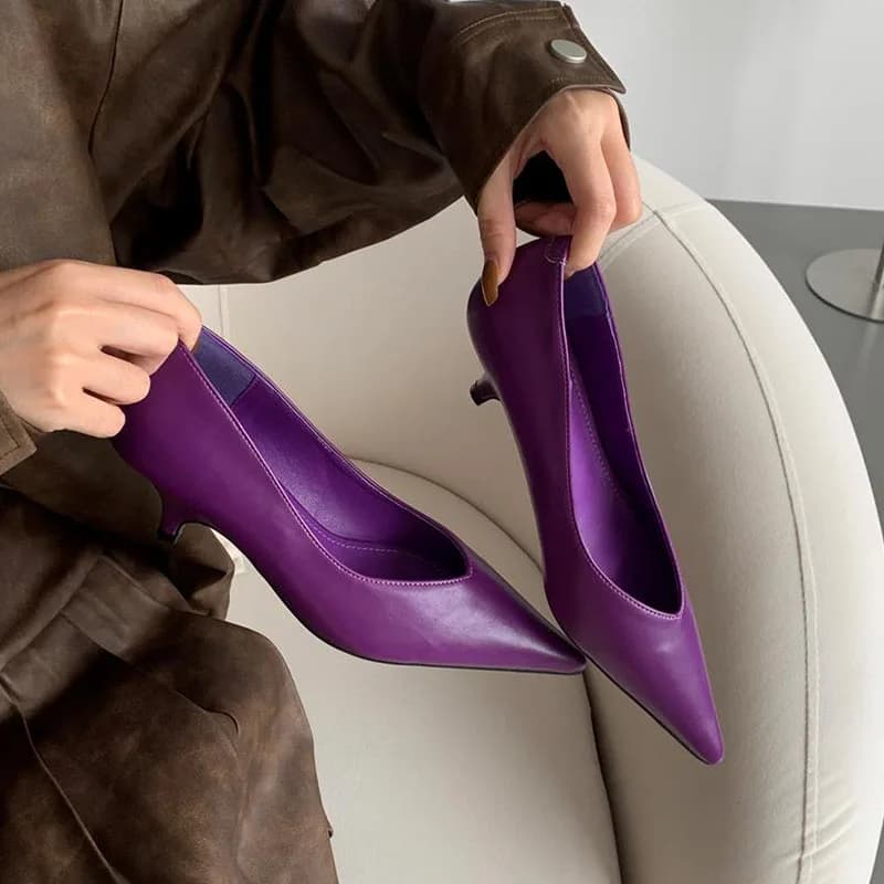 2026 Spring New Brand Women Pumps Shoes Fashion Pointed Toe Shallow Slip On Single Shoes Thin Low Heel Boat Shoes New Woman