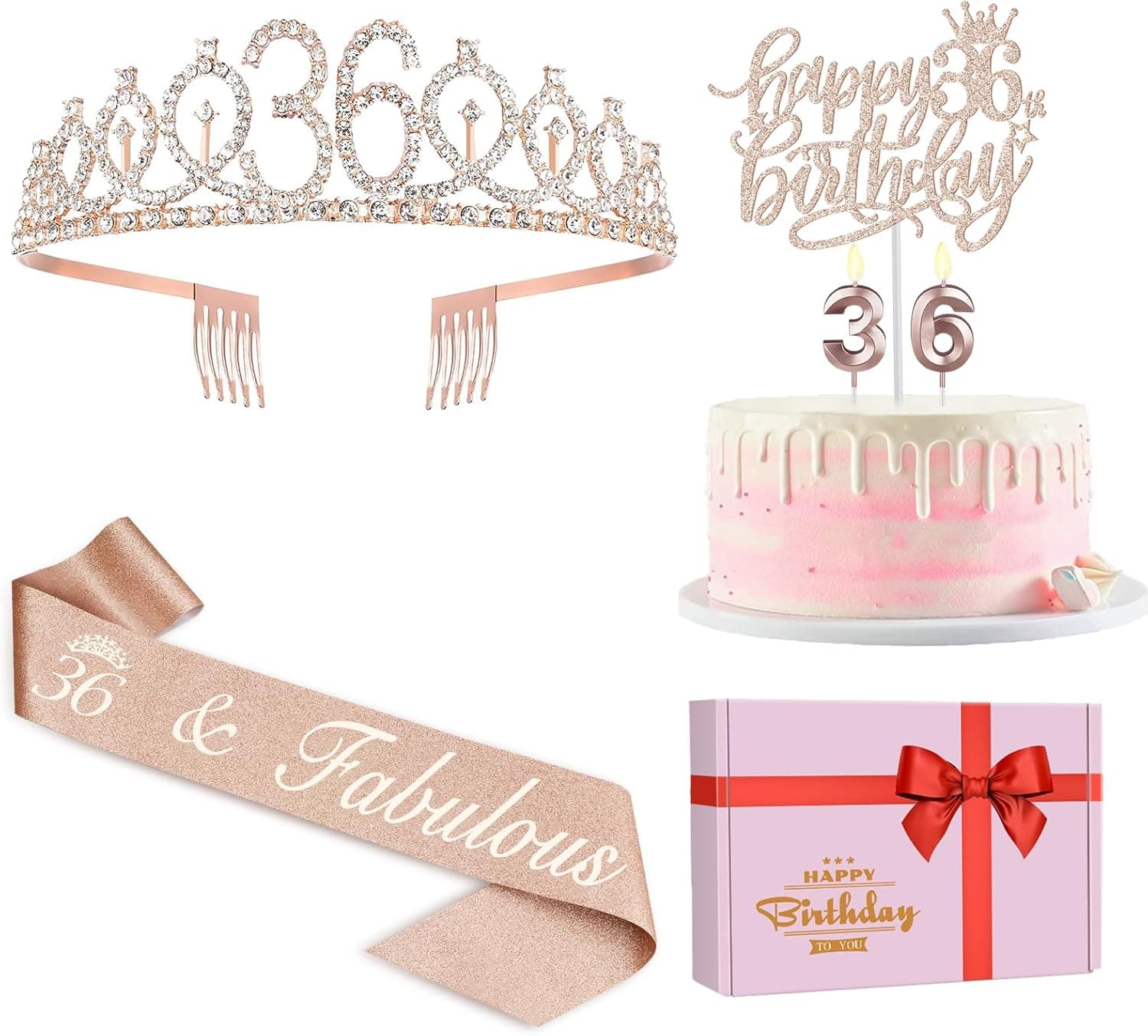 36th Birthday Set for Her | Rose Gold Decor Deal