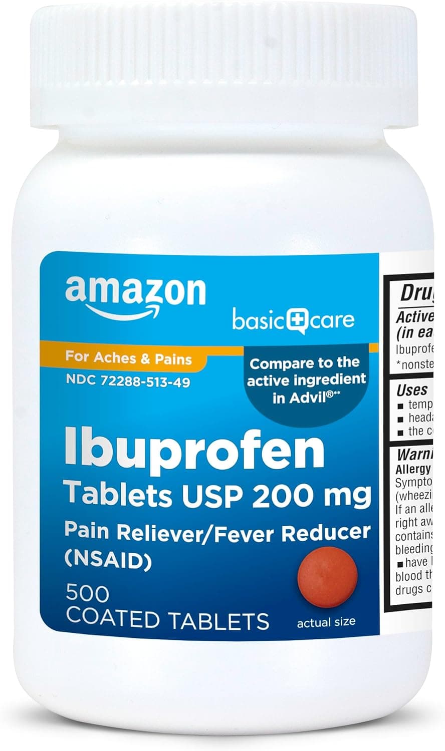 💊 Everyday Relief Deal 💊  Amazon Basic Care Ibuprofen 200mg – 500 Tablets