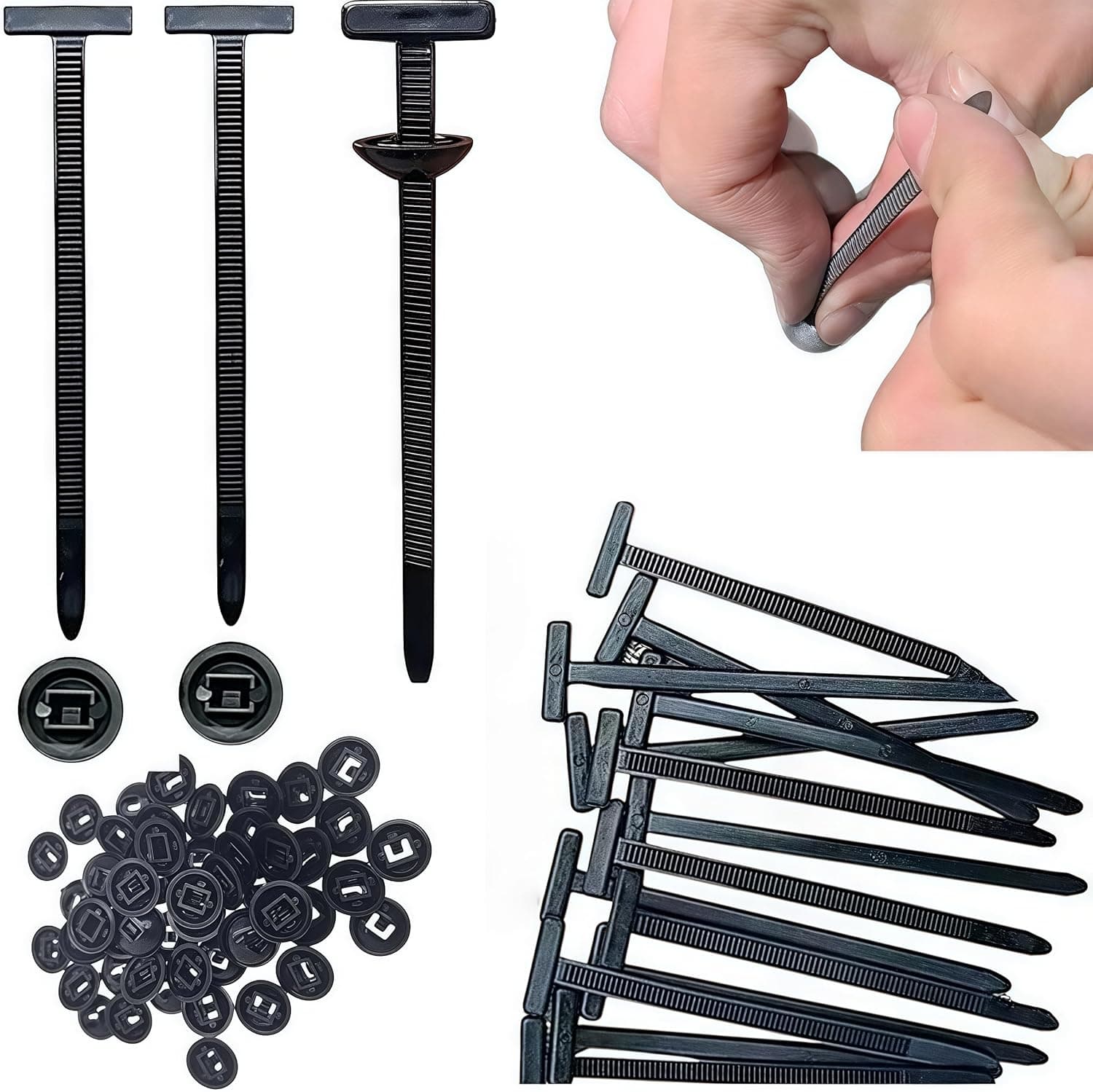 Universal Nylon Cable Tie Buckle Clips (20 PCS)