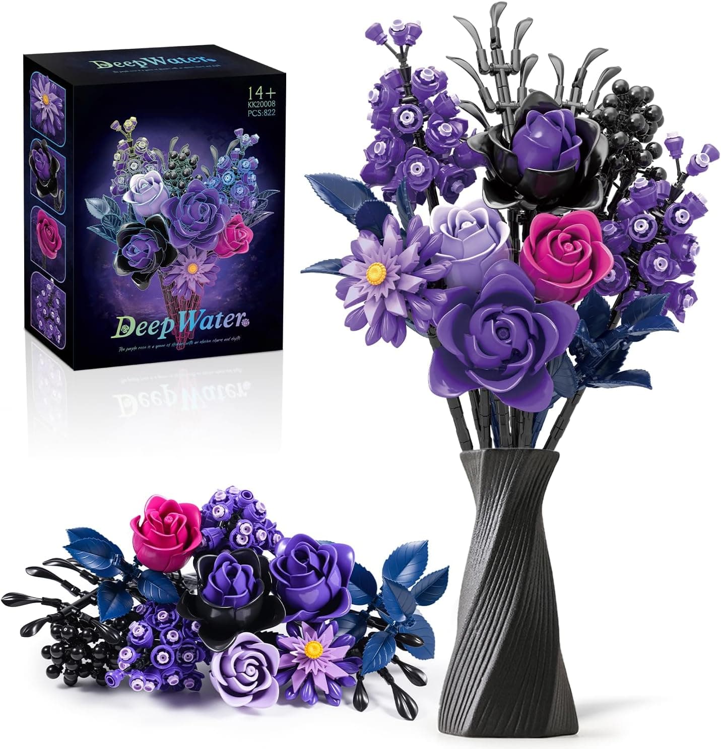 Gothic Purple Roses Building Blocks Set (822PCS)